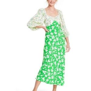 Rixo x Target Collaboration Multi Flower Patterns MIDI Swing Dress Size 6 NEW